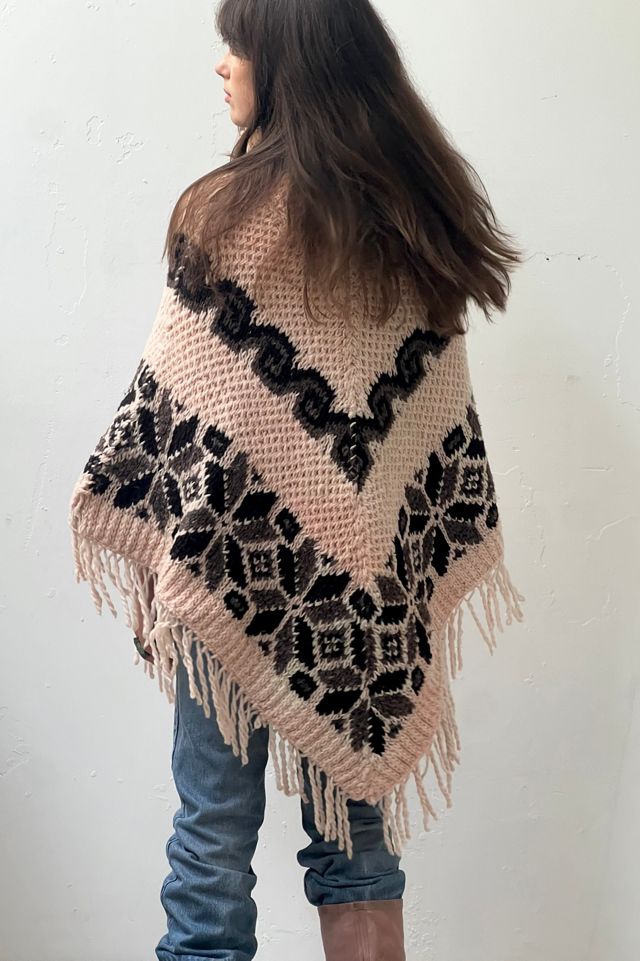 Vintage Fringe Wool Poncho Selected by Anna Corinna #2