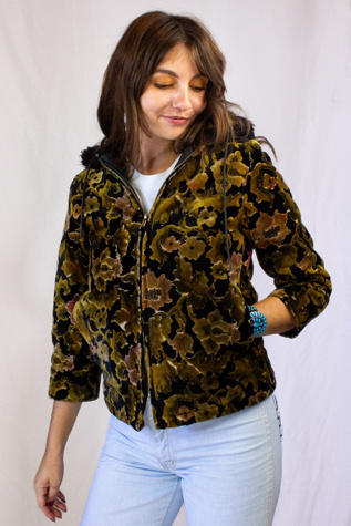 Vintage 60s Tapestry Zip Up Jacket Selected by Black Shag Vintage