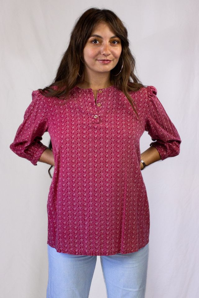 Vintage Red Floral Blouse Selected by Black Shag Vintage