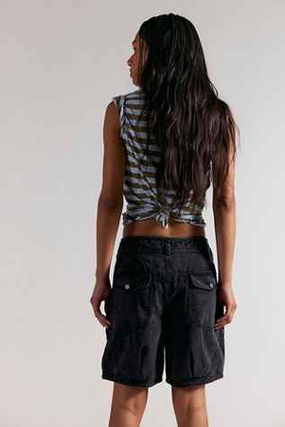 Женские шорты Free People Wild Rebel Barrel, цвет: Чёрный — фото 2