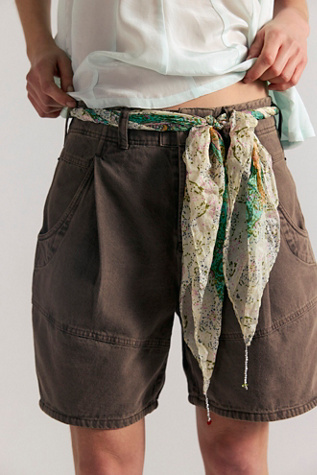 Wild Rebel Barrel Shorts by Free People in Brown, Size: US 2