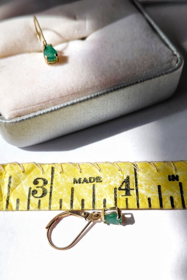 Vintage 14K Emerald Dangle Earrings Selected by Garbage Soup #3