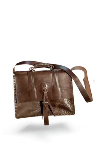 Vintage Handmade Leather Messenger Bag Selected by Garbage Soup