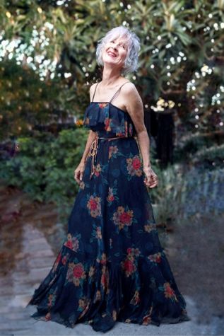 AJ Bari Chiffon Maxi Dress Selected by Garbage Soup