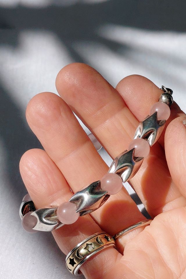 Modernist Sterling and Rose Quartz Bracelet Selected by Garbage Soup #2