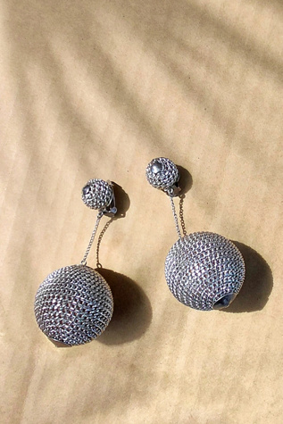 Cardillo Metallic Sphere Earrings Selected by Garbage Soup