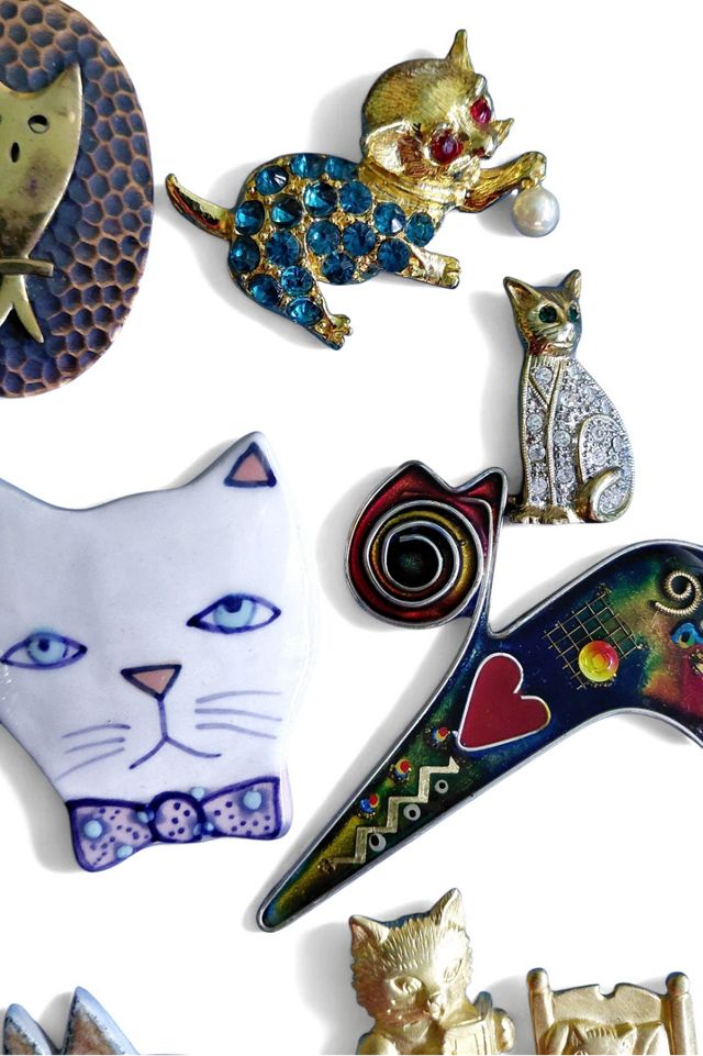 Vintage Cats and Dog Pins Selected by Garbage Soup #2