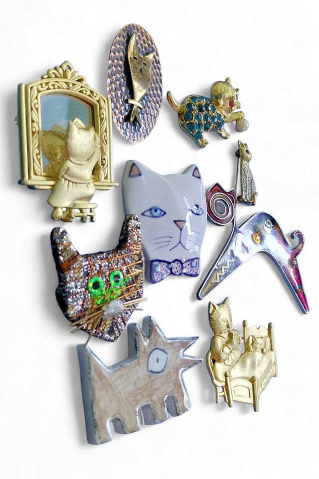 Vintage Cats and Dog Pins Selected by Garbage Soup #3
