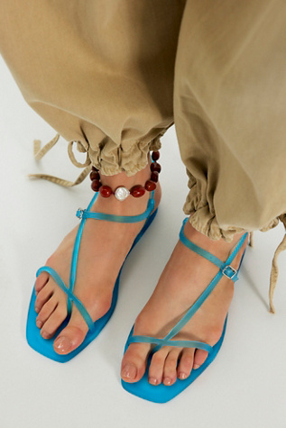 Sugar Rush Jelly Sandals by FP Vegan Collection at Free People in Blue, Size: US 7
