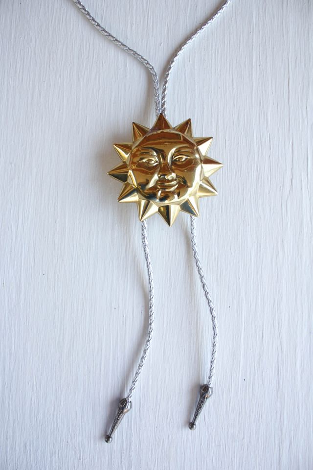 Here Comes The Sun Gold + Silver Upcycled Bolo Tie Selected By Moons + Junes Vintage #2