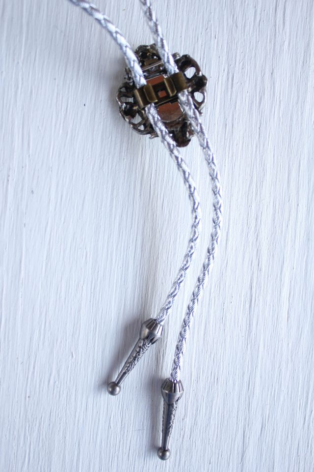 Vintage Silver Crystal Brooch Pin Bolo Tie Necklace Selected By Moons + Junes Vintage #3