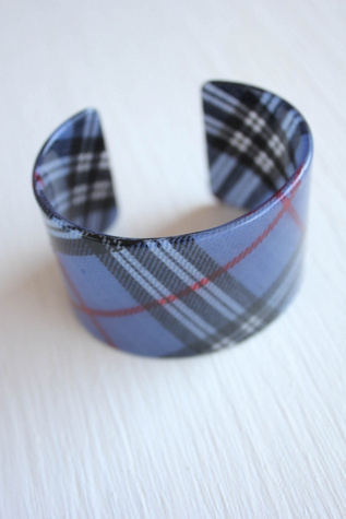 1990s Scottish Highlands Plaid Cuff Bracelet Selected By Moons + Junes Vintage