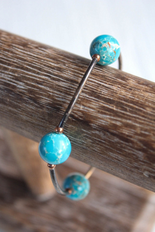 Женские браслеты Moons + Junes Vintage Blue Jasper Gemstone Sterling Selected, цвет: Разноцветный — фото 3