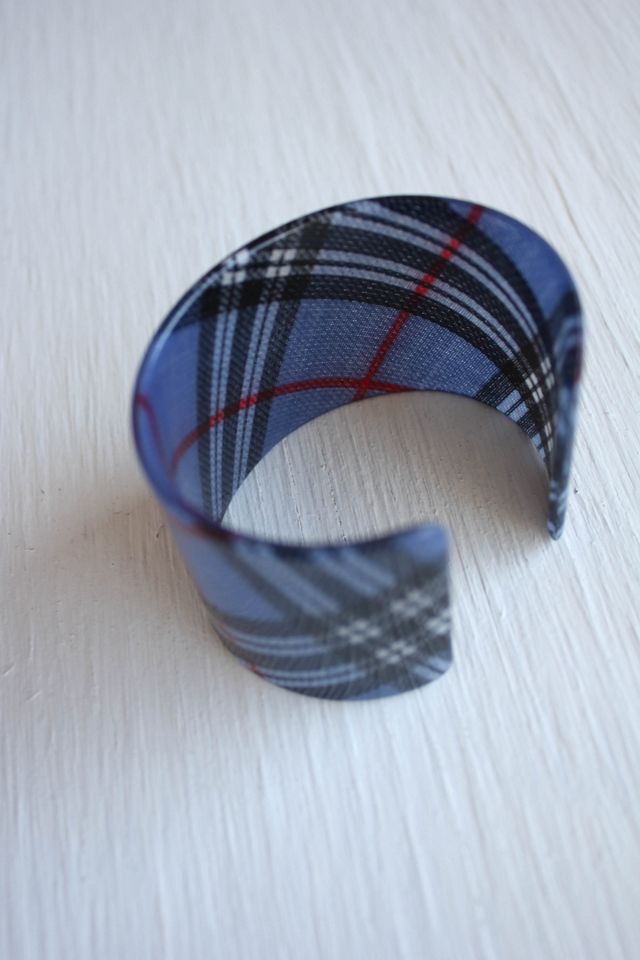 1990s Scottish Highlands Plaid Cuff Bracelet Selected By Moons + Junes Vintage #2