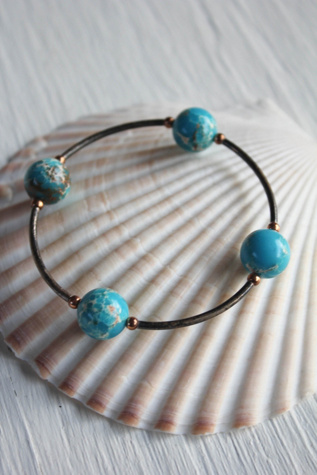 Женские браслеты Moons + Junes Vintage Blue Jasper Gemstone Sterling Selected, цвет: Разноцветный — фото 4