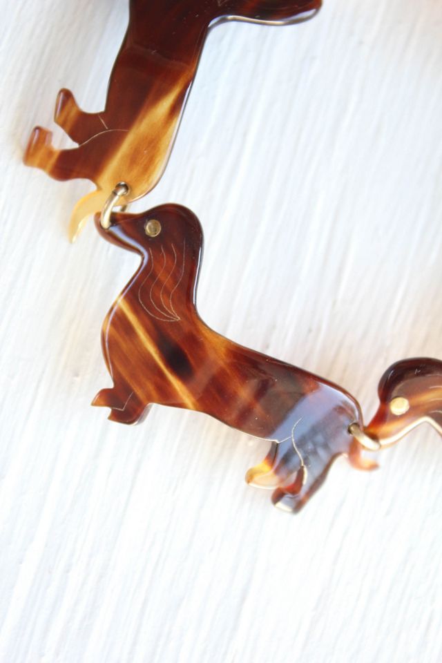 Vintage Dachshund Tortoise Shell Dog Lover Bracelet Selected By Moons + Junes Vintage #1