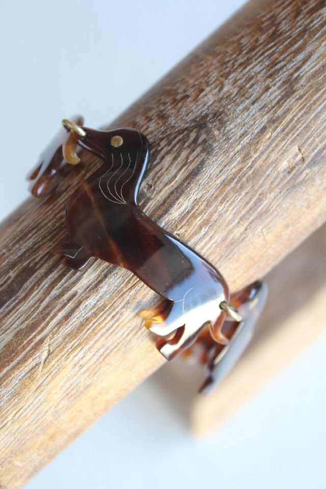 Vintage Dachshund Tortoise Shell Dog Lover Bracelet Selected By Moons + Junes Vintage #2
