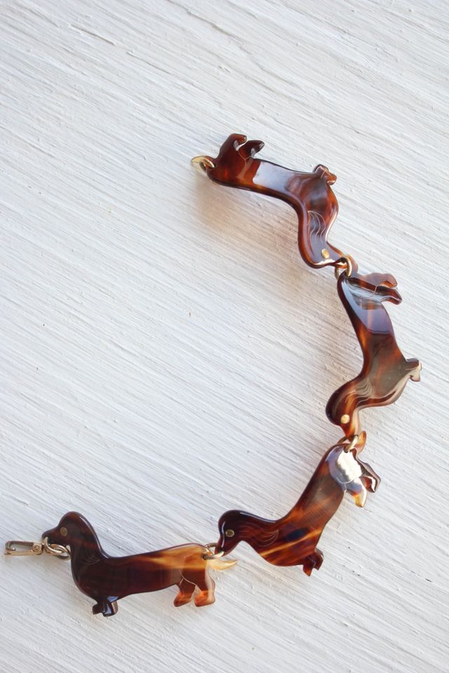 Vintage Dachshund Tortoise Shell Dog Lover Bracelet Selected By Moons + Junes Vintage #3