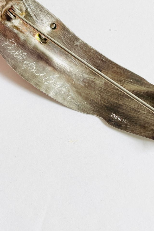 Vintage 1980's Artisan Textural Sterling Pin Selected by FernMercantile #3