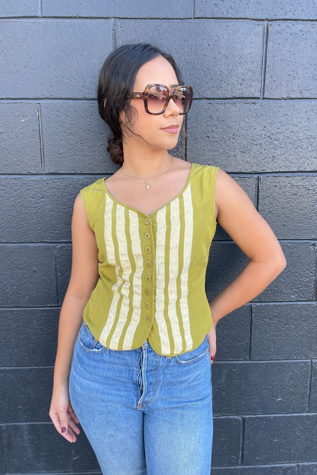 Vintage 1980's Mondi Green Vest Selected by FernMercantile