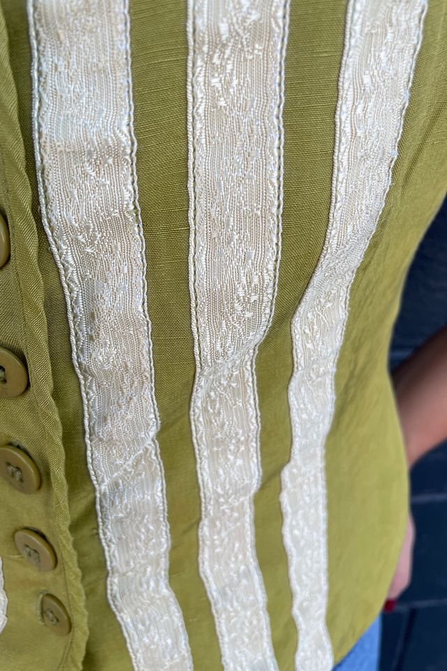 Vintage 1980's Mondi Green Vest Selected by FernMercantile #1