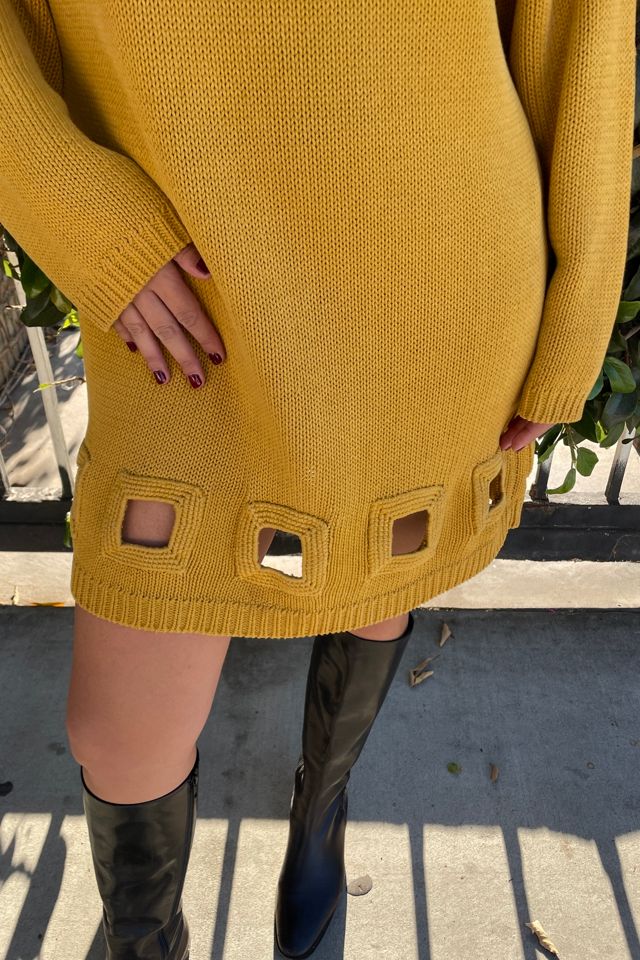Vintage 1980's Michael Simon Knit Cutout Tunic Dress Selected by FernMercantile #1
