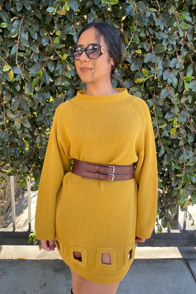 Vintage 1980's Michael Simon Knit Cutout Tunic Dress Selected by FernMercantile #3