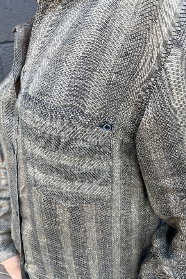 Vintage 1980's Woven Stripe Shirt Selected by FernMercantile #1