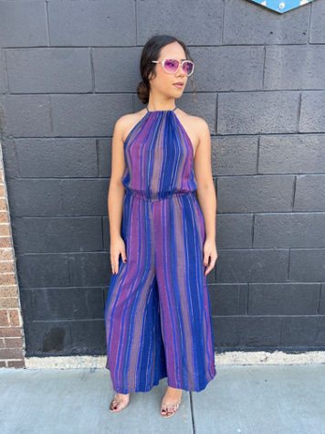 Vintage Boho Jumpsuit with Gold Metallic Selected by FernMercantile