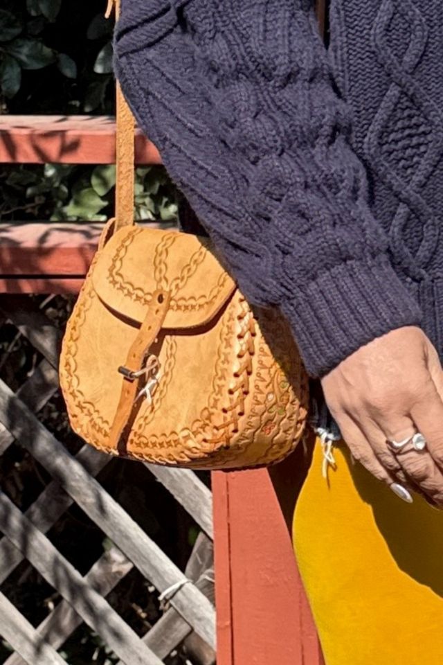 1970s Tooled and Laced Cross Body Purse Selected by Personal Choice #1