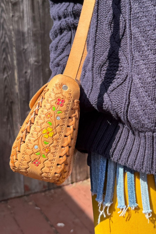 1970s Tooled and Laced Cross Body Purse Selected by Personal Choice