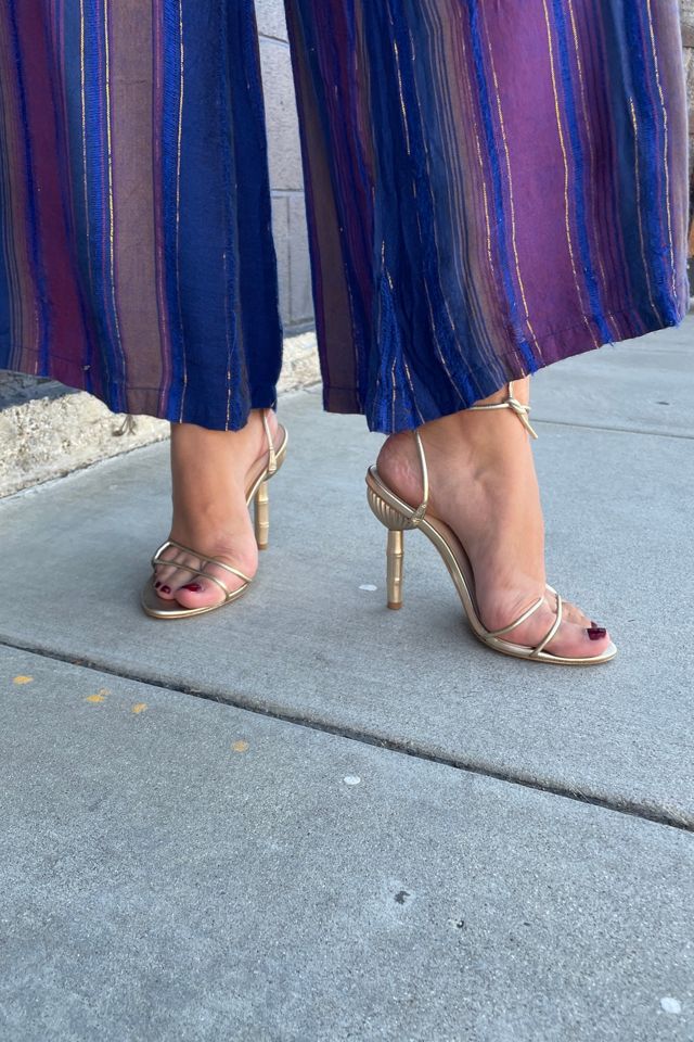 Cult Gia Metallic Soleil Gold Gladiator Heels Selected by FernMercantile #1