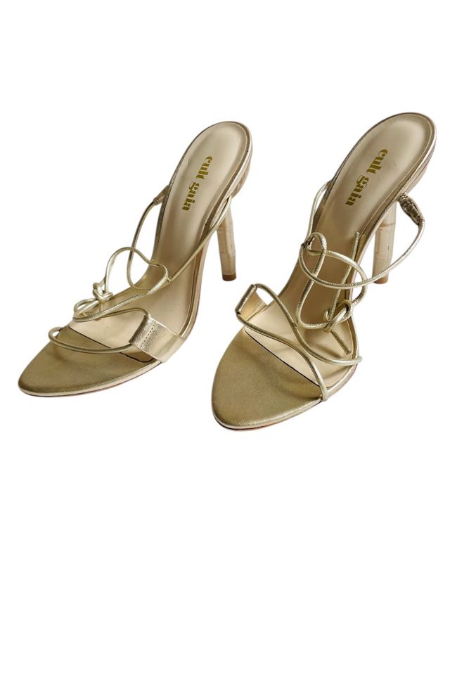 Cult Gia Metallic Soleil Gold Gladiator Heels Selected by FernMercantile #2