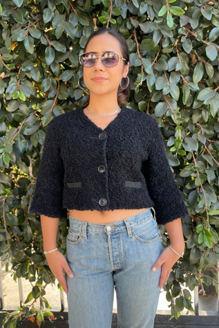 Vintage 1960's Faux Curly Lamb Cropped Jacket Selected by FernMercantile