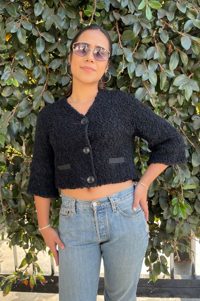 Vintage 1960's Faux Curly Lamb Cropped Jacket Selected by FernMercantile #2