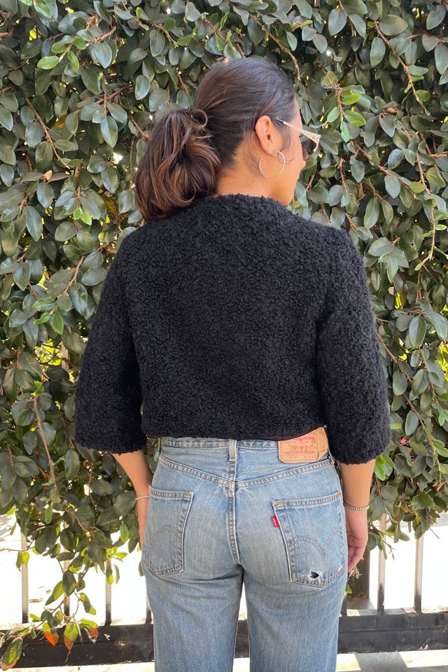 Vintage 1960's Faux Curly Lamb Cropped Jacket Selected by FernMercantile #3
