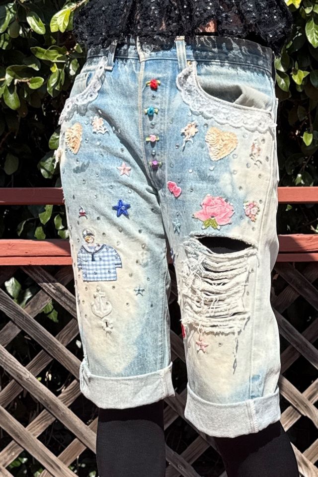 Vintage Custom Applique Levis Jean Shorts Selected by Personal Choice #1