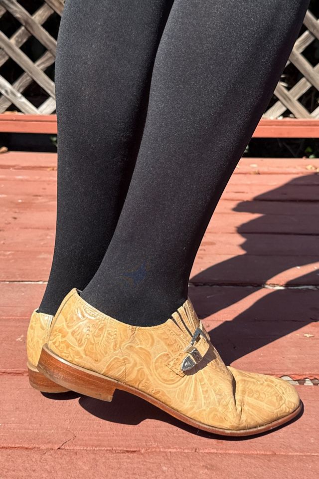 Vintage Justin Tooled Leather Buckle Strap Shoes Selected by Persona Choice #2