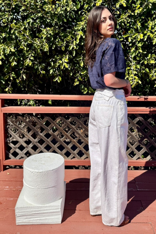 Agolde Wide Leg Pleated White Jeans Selected by Personal Choice