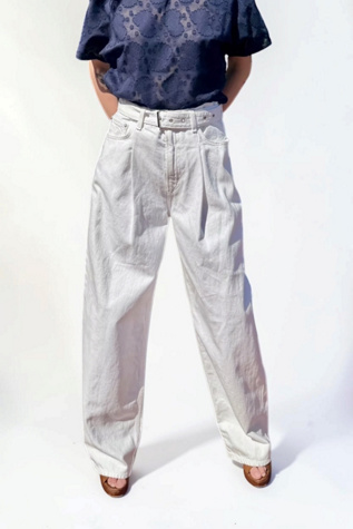 Женские джинсы Personal Choice Agolde Wide Leg Pleated White Jeans Selected, цвет: Белый — фото 2