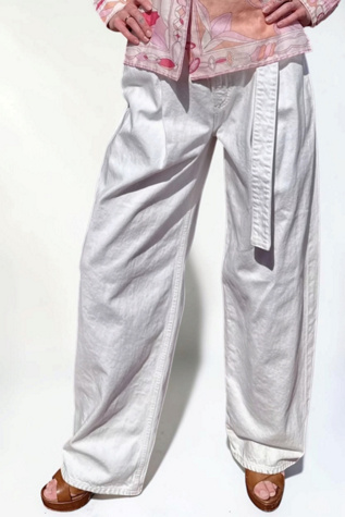 Женские джинсы Personal Choice Agolde Wide Leg Pleated White Jeans Selected, цвет: Белый — фото 3