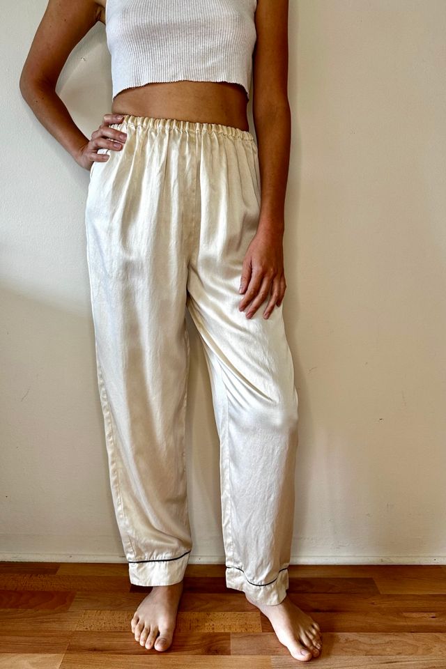 Cream Silk Vintage Lounge Pants Selected by Picky Jane #1