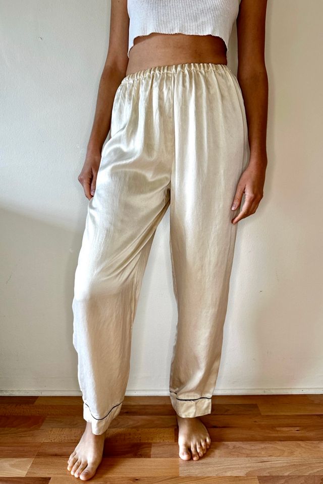 Cream Silk Vintage Lounge Pants Selected by Picky Jane #3