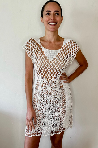 Resort Cotton Crochet Mini Dress Selected by Picky Jane