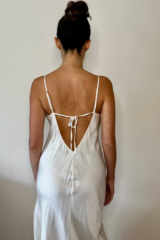 Cream Low Back Maxi Bias Slip with Embroidery  Selected by Picky Jane