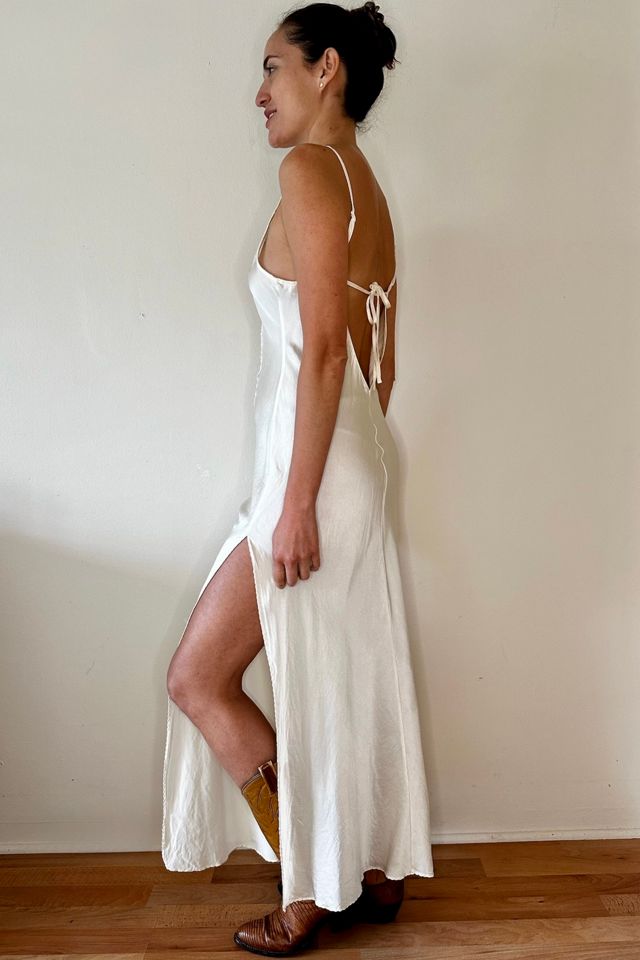 Cream Low Back Maxi Bias Slip with Embroidery  Selected by Picky Jane #2