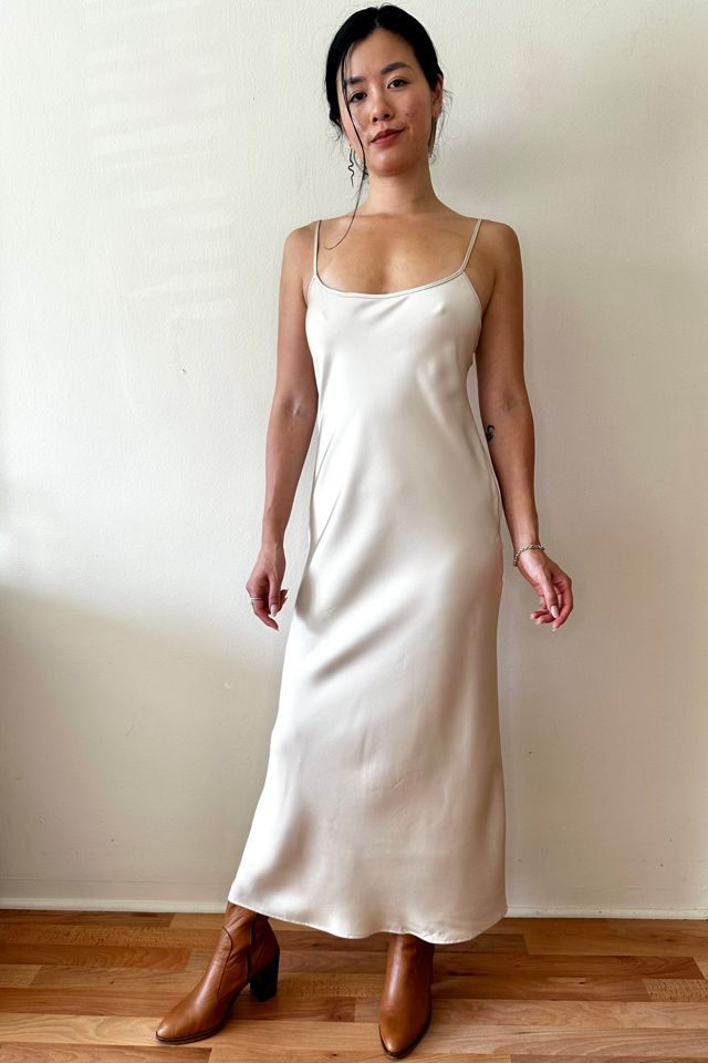 Champaign Satin Bias Slip Dress Selected by Picky Jane #1