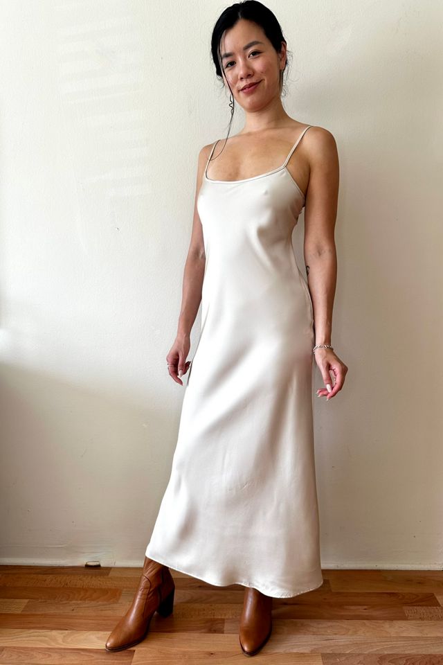 Champaign Satin Bias Slip Dress Selected by Picky Jane #2