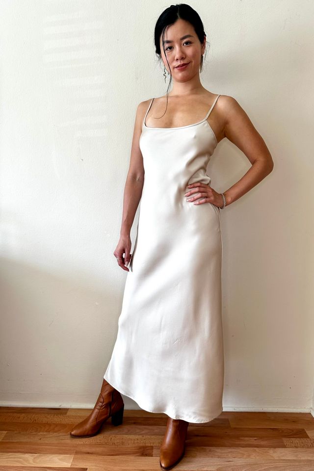 Champaign Satin Bias Slip Dress Selected by Picky Jane #3