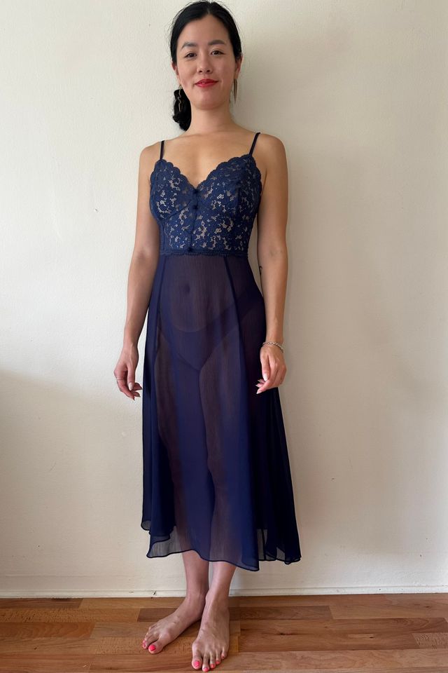 Navy Lace Flowy Slip Dress Selected by Picky Jane